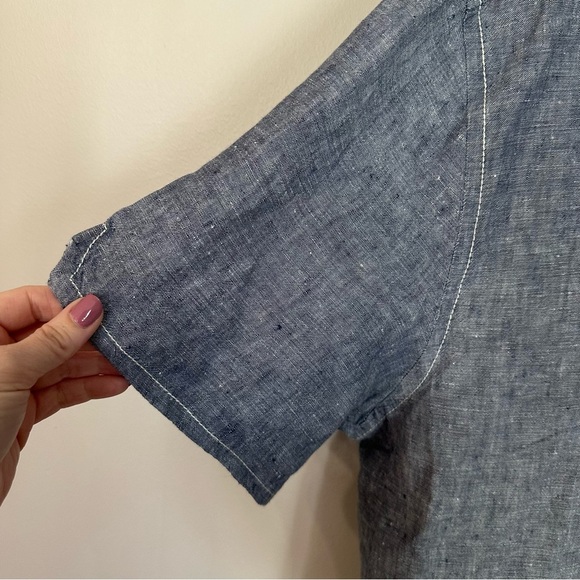 Tommy Bahama Men’s Short Sleeve Chambray Linen Button Front Shirt Sz XXL GUC - Picture 6 of 8